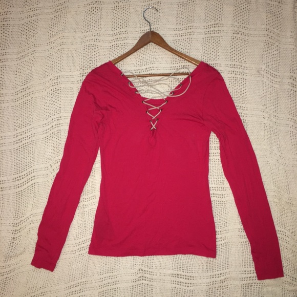 Long Sleeve Criss Cross Shirt - Picture 2 of 2